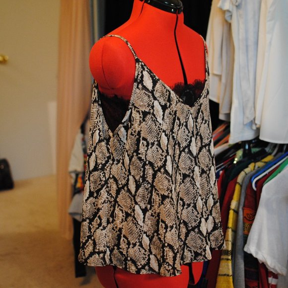 Blu Pepper Tops - Escape by Blu Pepper Animal Print w/ Lace Top